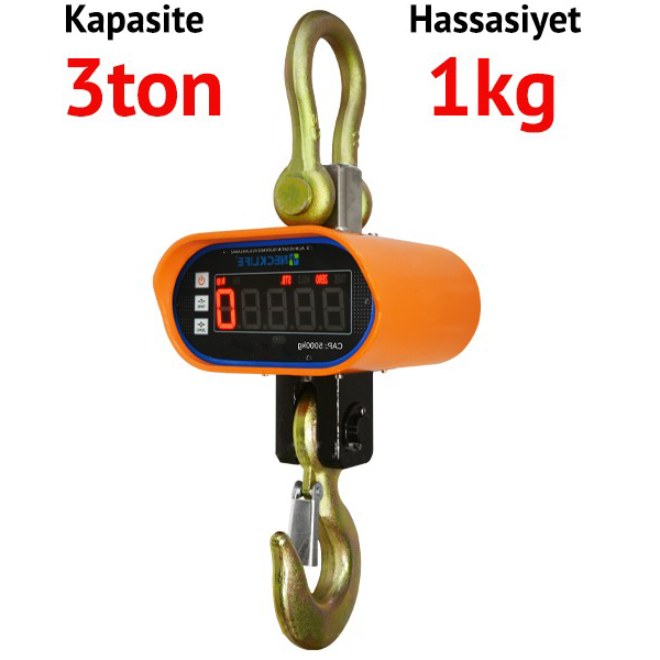 Necklife 3 Ton 1 Kg Dijital Vinç Baskül Askı Terazi